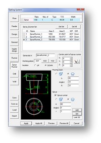 Software with runner design capability for casting for foundry